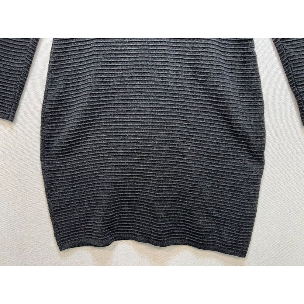 Calvin Klein Womens Ribbed Knit Double Zip Sweater Dress Long Sleeve Size M Gray - Picture 11 of 11